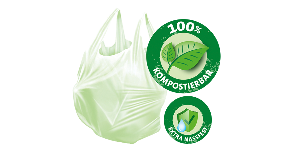 Eco-film organic waste bags with handles